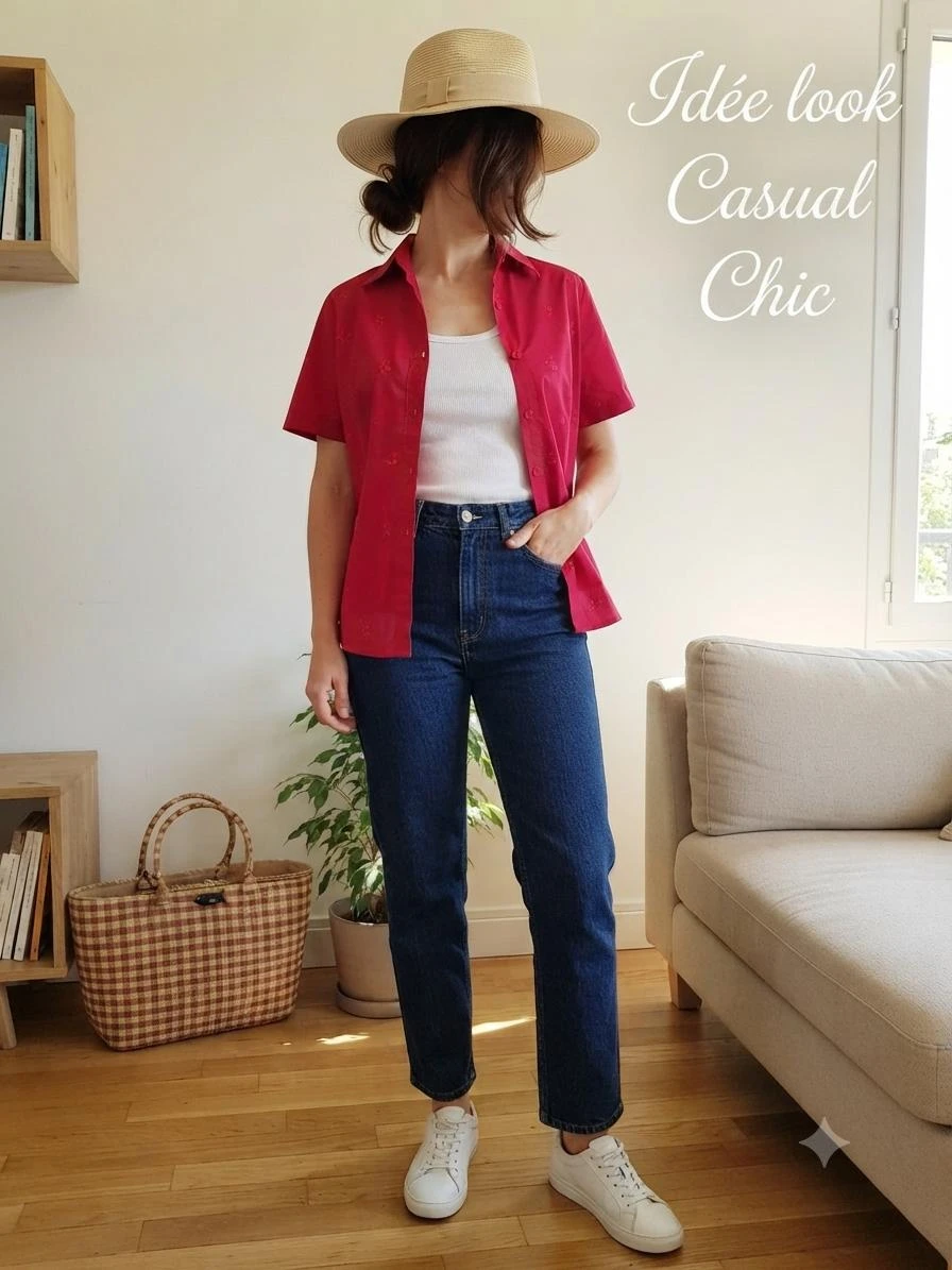 🌸 Gebrocheerde Fuchsia Bloesem & Strass Blouse Adèle Joris - Maat 40 🌸 – photo 5